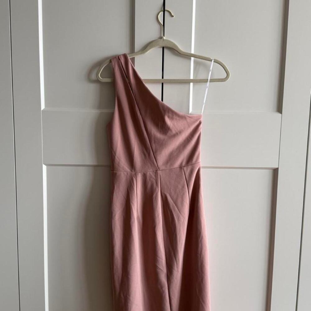 Lulu's Blush Pink One Shoulder Dress - Picture 2 of 5